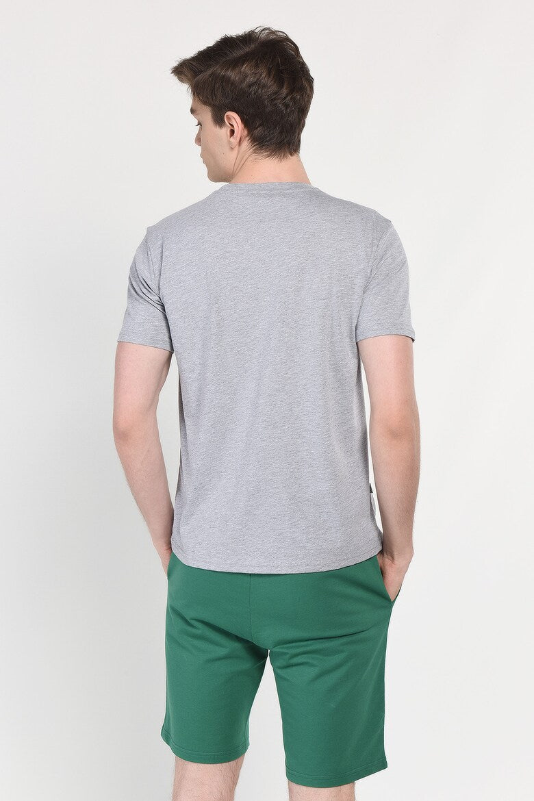 UCLA Tricou cu decolteu la baza gatului, imprimeu cu logo, regular fit, Gri, CULVER