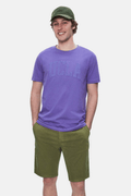 UCLA Tricou cu decolteu la baza gatului, imprimeu cu logo, regular fit, Mov, CULVER