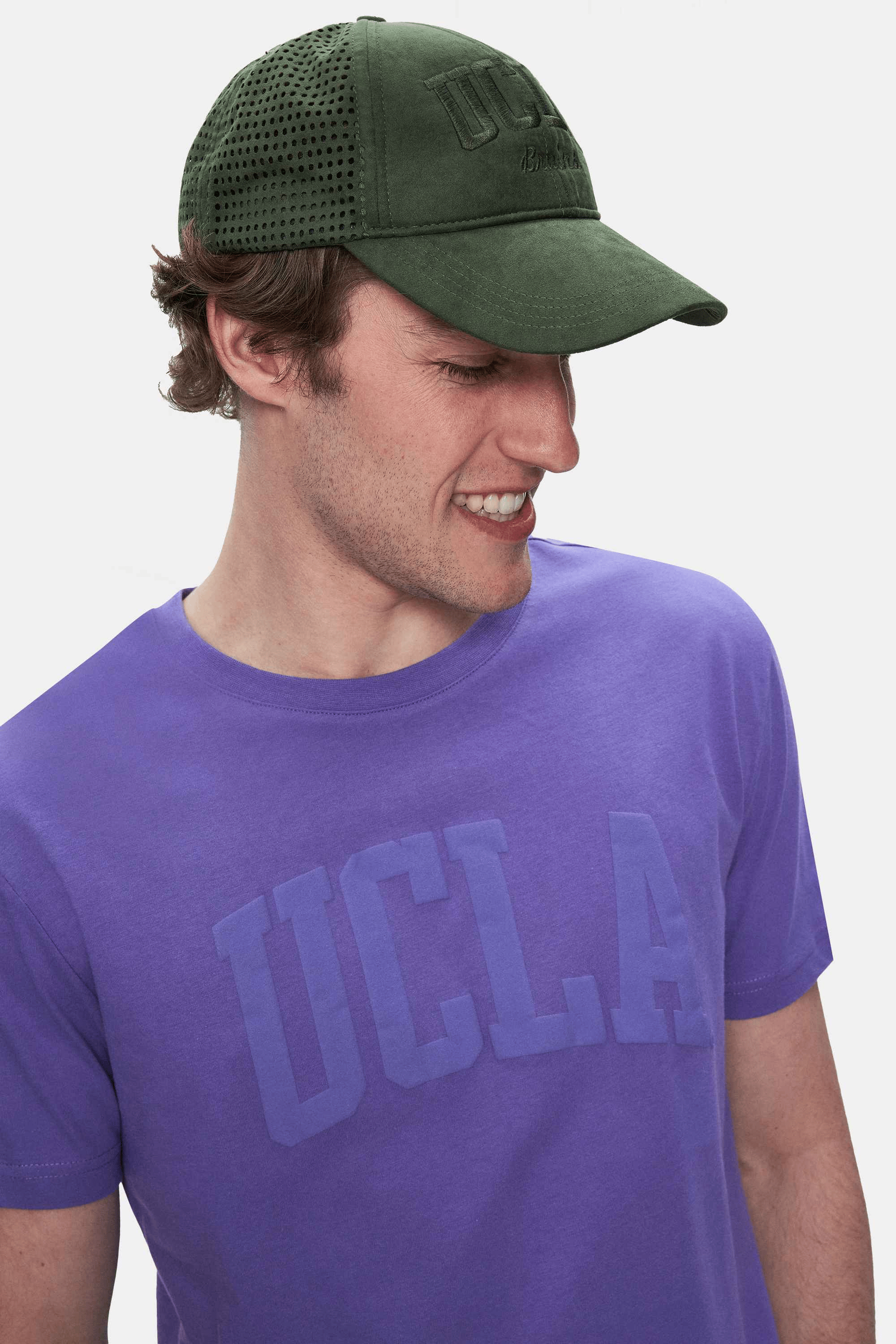 UCLA Tricou cu decolteu la baza gatului, imprimeu cu logo, regular fit, Mov, CULVER