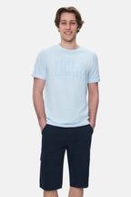 UCLA Tricou cu decolteu la baza gatului, imprimeu cu logo, regular fit, SKYWAY, CULVER
