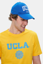 UCLA Tricou cu decolteu la baza gatului, imprimeu cu logo, regular fit, Galben, GAYLEY