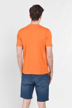 UCLA Tricou cu decolteu la baza gatului, imprimeu cu logo, regular fit, Portocaliu, GAYLEY