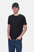 UCLA Tricou cu decolteu la baza gatului, imprimeu cu logo, regular fit, Negru, HARPER