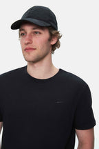 UCLA Tricou cu decolteu la baza gatului, imprimeu cu logo, regular fit, Negru, HARPER
