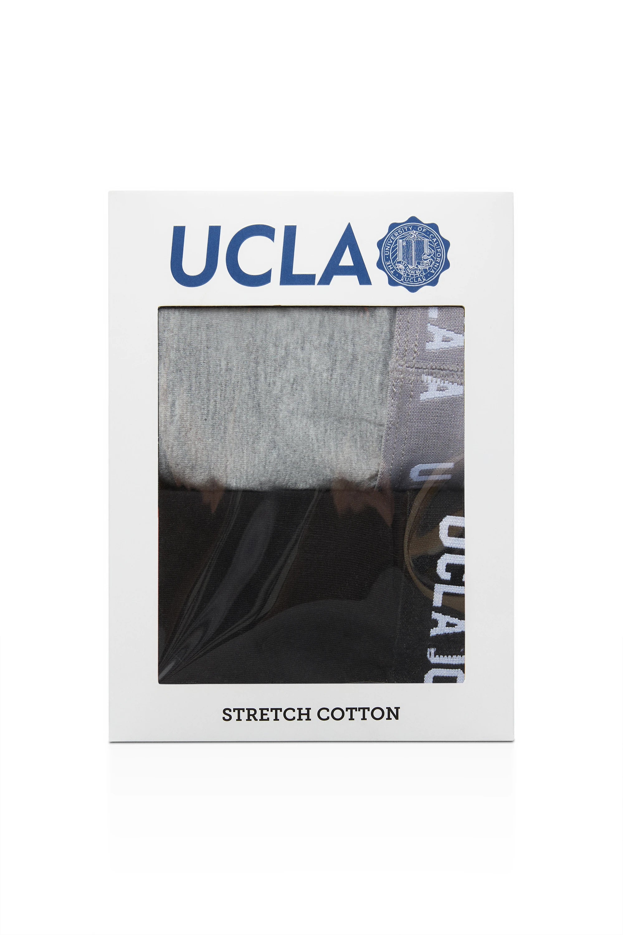 UCLA Set 2 perechi de boxeri cu banda elastica in talie,  Negru-Gri, IRVINE