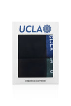 UCLA Set 2 perechi de boxeri cu banda elastica in talie,  Negru-Albastru-Verde, IRVINE