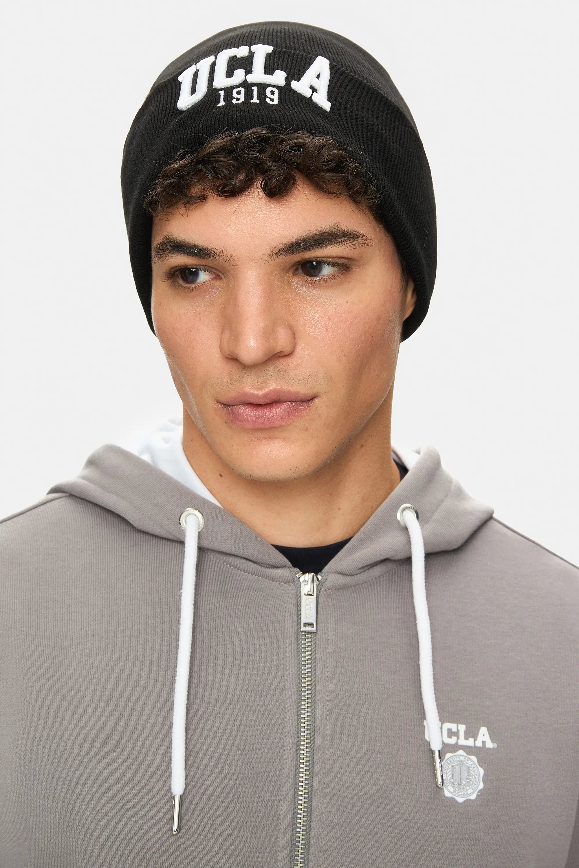 UCLA Caciula cu imprimeu brodat, unisex, Negru, LANITA