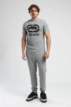 Ecko Unltd. Tricou cu decolteu la baza gatului, imprimeu cu logo, Gri, MARC