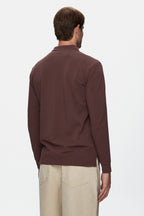 UCLA Bluza cu decolteu la baza gatului, regular fit, imprimeu cu logo, Maro, MAXWELL