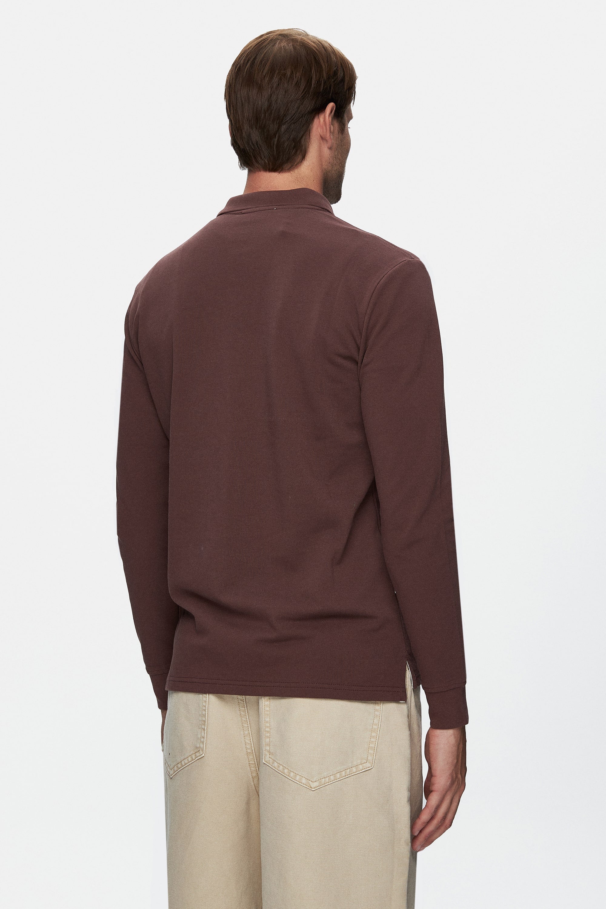 UCLA Bluza cu decolteu la baza gatului, regular fit, imprimeu cu logo, Maro, MAXWELL