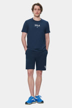 UCLA Tricou cu decolteu la baza gatului, imprimeu cu logo, regular fit, Bleumarin, SHERMAN