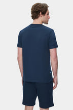 UCLA Tricou cu decolteu la baza gatului, imprimeu cu logo, regular fit, Bleumarin, SHERMAN