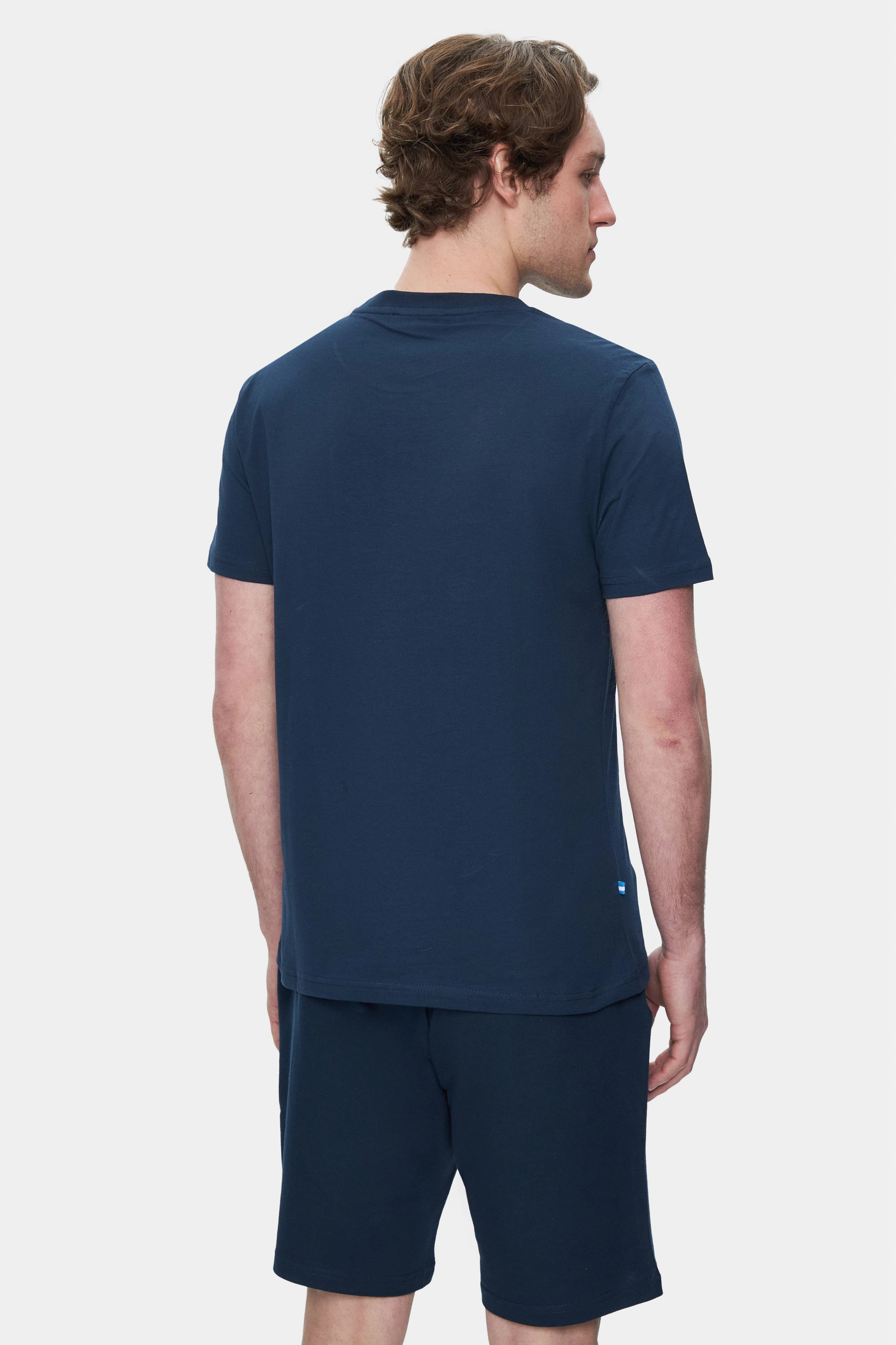 UCLA Tricou cu decolteu la baza gatului, imprimeu cu logo, regular fit, Bleumarin, SHERMAN
