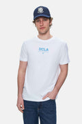 UCLA Tricou cu decolteu la baza gatului, imprimeu cu logo, regular fit, Alb, SHERMAN