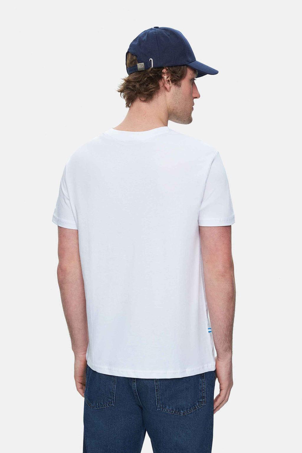 UCLA Tricou cu decolteu la baza gatului, imprimeu cu logo, regular fit, Alb, SHERMAN
