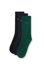 UCLA Set doua perechi de sosete din bumbac, unisex,  Negru-Bleumarin-Verde, SILVIUS