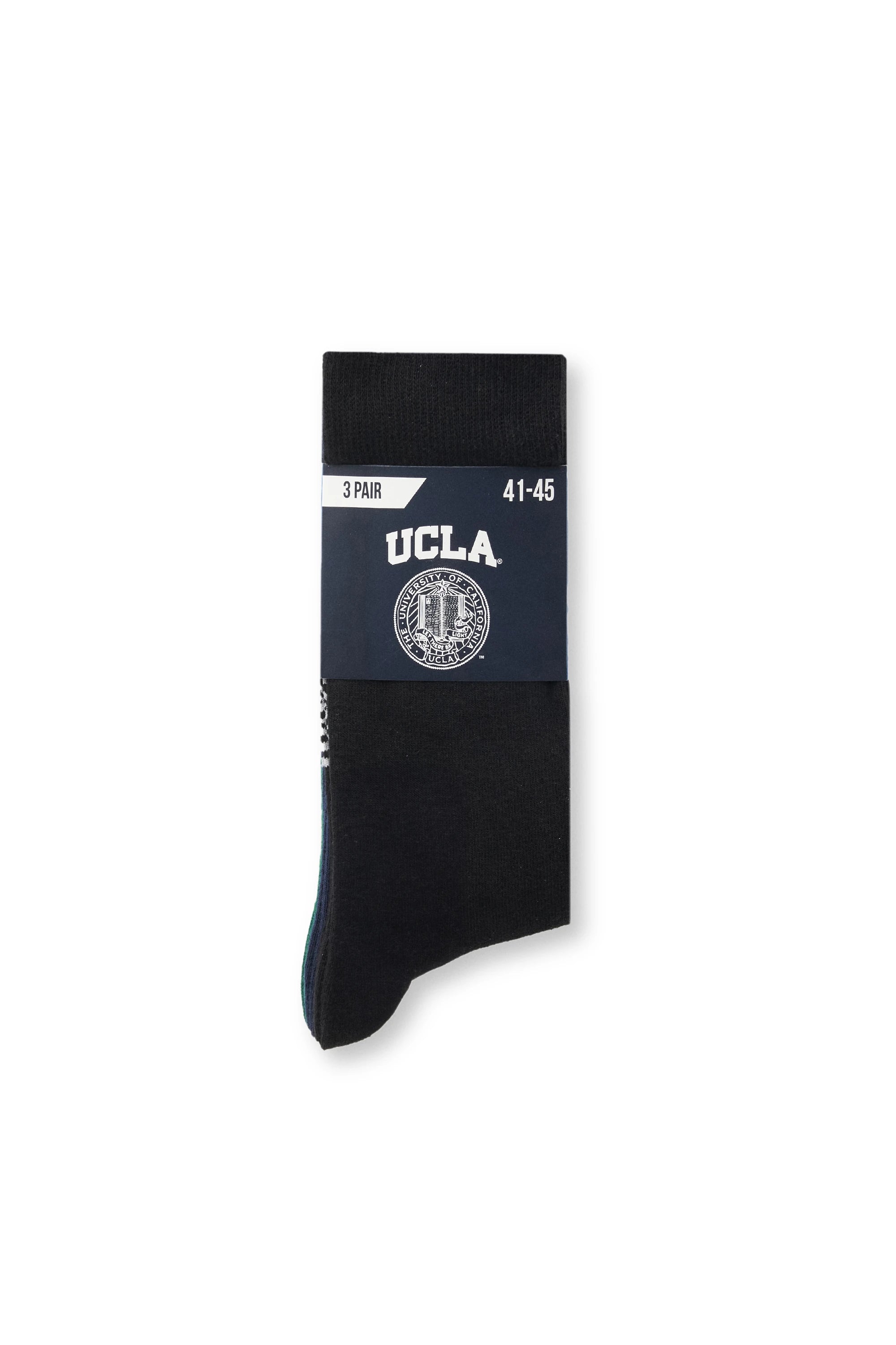 UCLA Set doua perechi de sosete din bumbac, unisex,  Negru-Bleumarin-Verde, SILVIUS