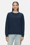 UCLA Bluza cu decolteu la baza gatului, regular fit, imprimeu cu logo, Bleumarin, SUNNIVA