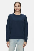 UCLA Bluza cu decolteu la baza gatului, regular fit, imprimeu cu logo, Bleumarin, SUNNIVA