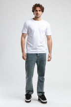 Ecko Unltd. Tricou cu decolteu la baza gatului, imprimeu cu logo, Alb, JOHNSON