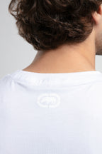 Ecko Unltd. Tricou cu decolteu la baza gatului, imprimeu cu logo, Alb, JOHNSON
