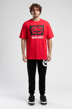 Ecko Unltd. Tricou cu decolteu la baza gatului, imprimeu cu logo, ECKO RED, MARC
