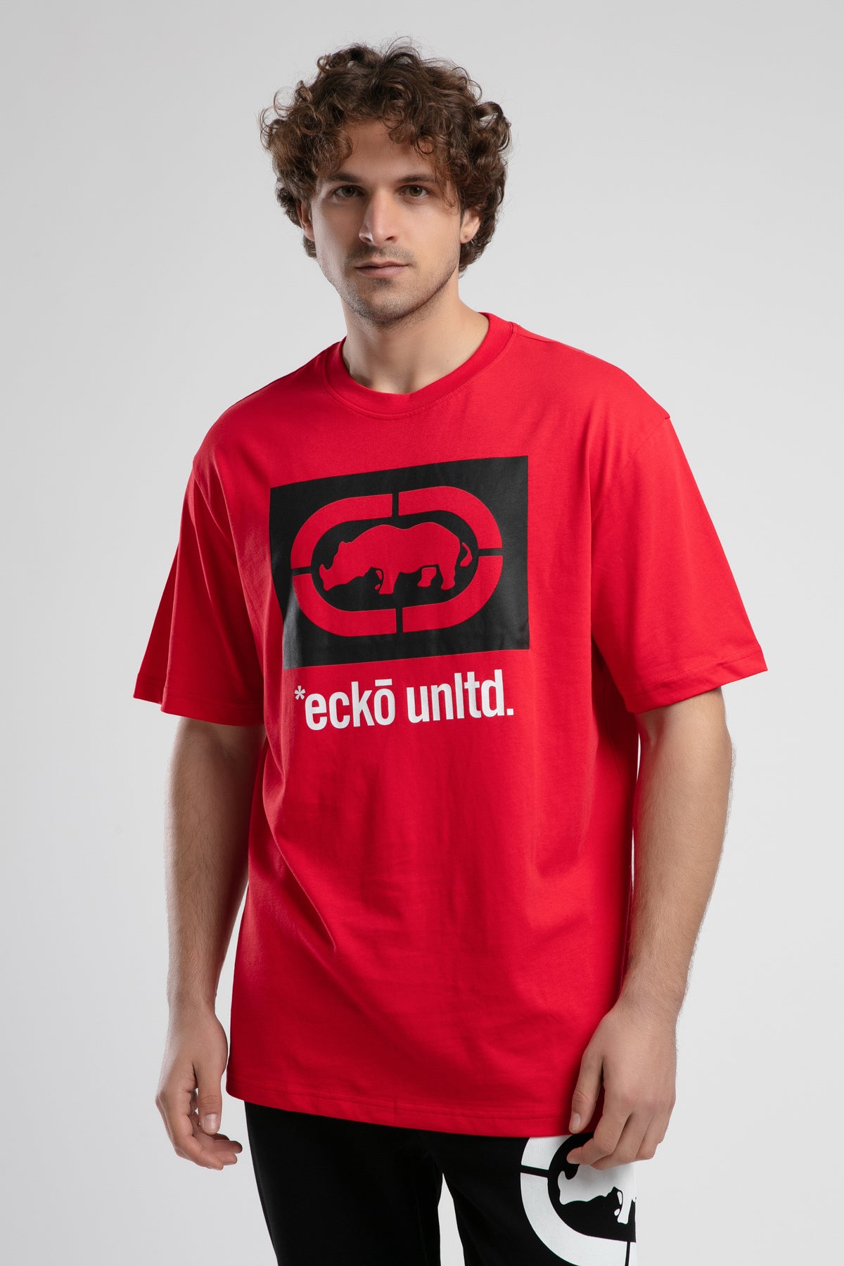 Ecko Unltd. Tricou cu decolteu la baza gatului, imprimeu cu logo, ECKO RED, MARC