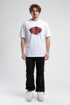 Ecko Unltd. Tricou cu decolteu la baza gatului, imprimeu cu logo, Alb, ROCKEFELLA