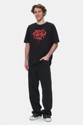 Ecko Unltd. Tricou cu decolteu la baza gatului, imprimeu cu logo, Negru, ARJEN