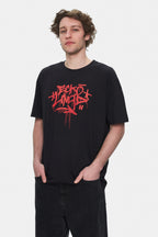 Ecko Unltd. Tricou cu decolteu la baza gatului, imprimeu cu logo, Negru, ARJEN