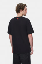 Ecko Unltd. Tricou cu decolteu la baza gatului, imprimeu cu logo, Negru, ARJEN