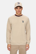 UCLA Bluza cu decolteu la baza gatului, regular fit, imprimeu cu logo, Bej, VALLEY