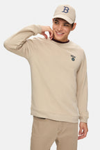 UCLA Bluza cu decolteu la baza gatului, regular fit, imprimeu cu logo, Bej, VALLEY