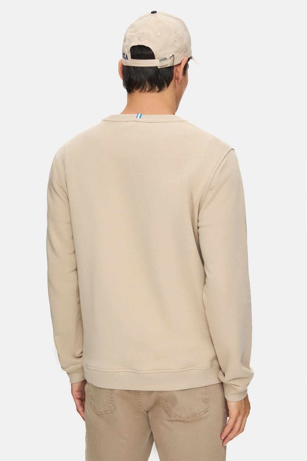 UCLA Bluza cu decolteu la baza gatului, regular fit, imprimeu cu logo, Bej, VALLEY