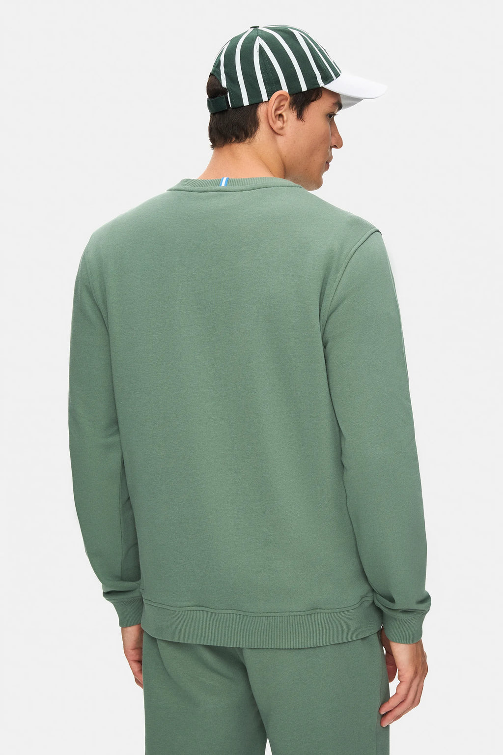 UCLA Bluza cu decolteu la baza gatului, regular fit, imprimeu cu logo, Verde, VALLEY