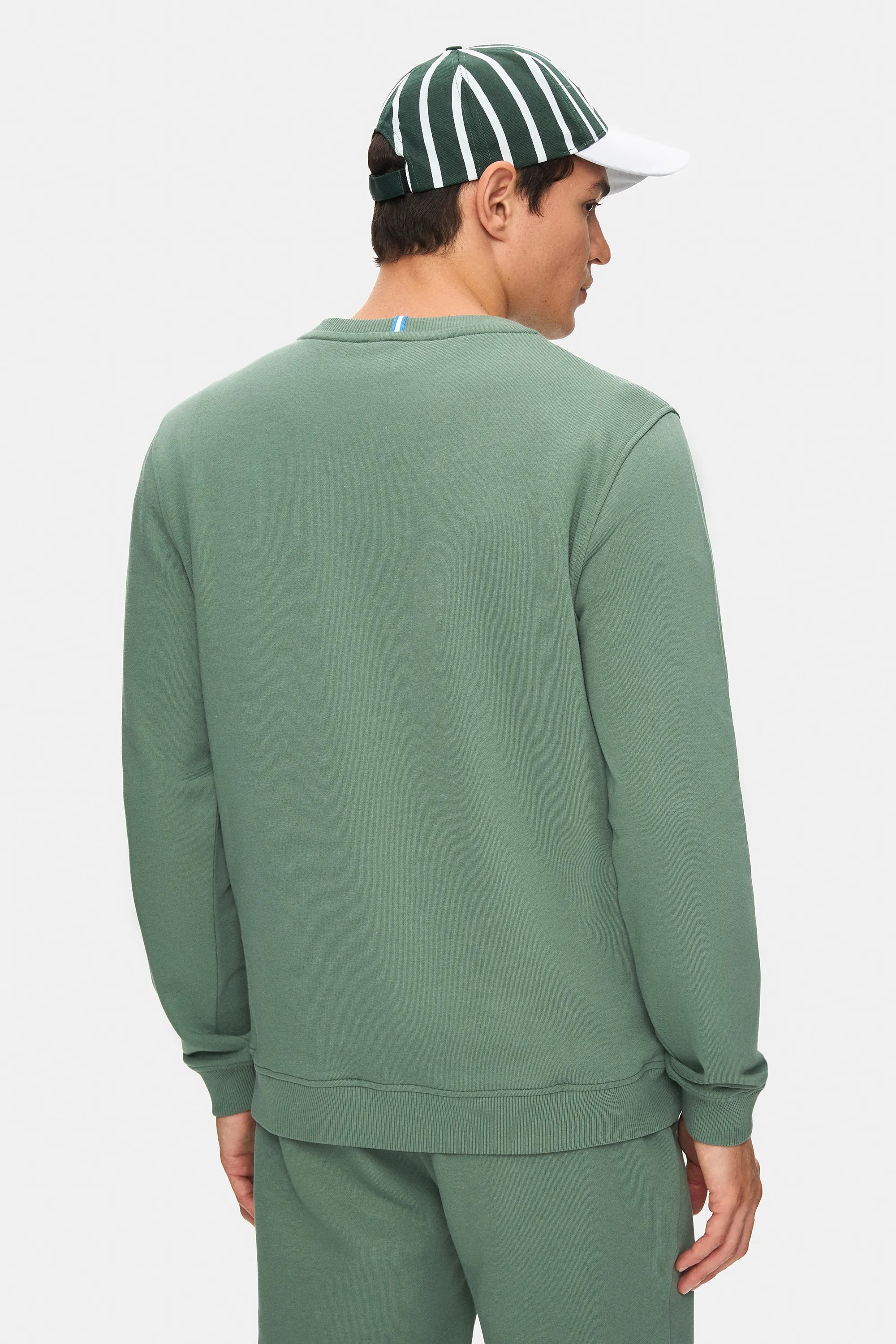 UCLA Bluza cu decolteu la baza gatului, regular fit, imprimeu cu logo, Verde, VALLEY