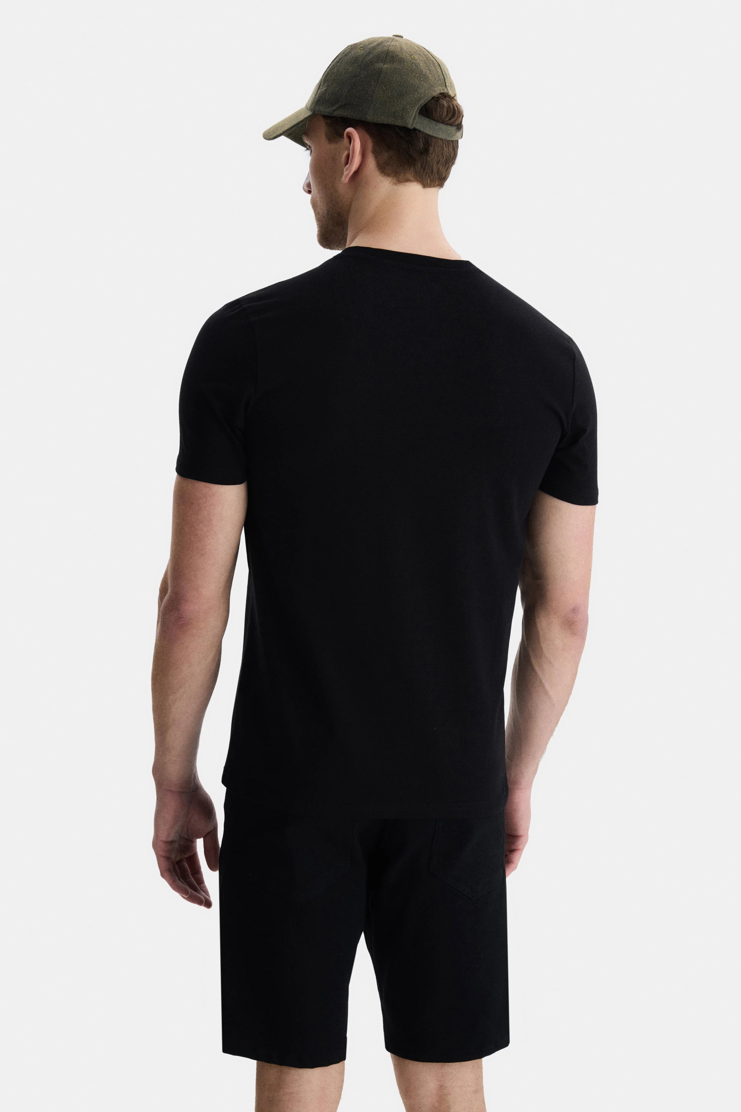 UCLA Tricou cu decolteu la baza gatului, imprimeu cu logo, regular fit, Negru, VANNESS