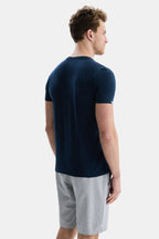 UCLA Tricou cu decolteu la baza gatului, imprimeu cu logo, regular fit, Bleumarin, VANNESS