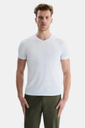 UCLA Tricou cu decolteu la baza gatului, imprimeu cu logo, regular fit, Alb, VANNESS