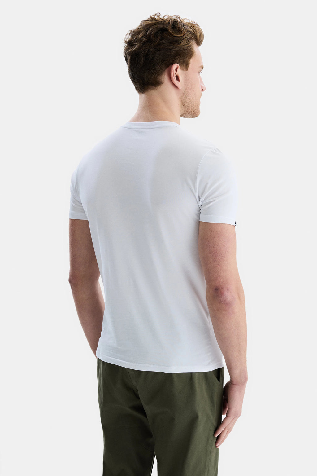 UCLA Tricou cu decolteu la baza gatului, imprimeu cu logo, regular fit, Alb, VANNESS